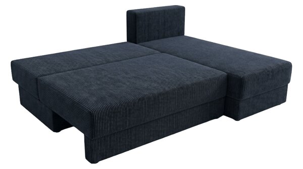 Rozkładana narożna sofa TAVERO SLIM 201x140 cm, ciemnoniebieska, uniwersalna