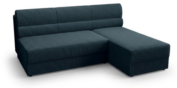 Rozkładana narożna sofa TAVERO SLIM 201x140 cm, ciemnoniebieska, uniwersalna