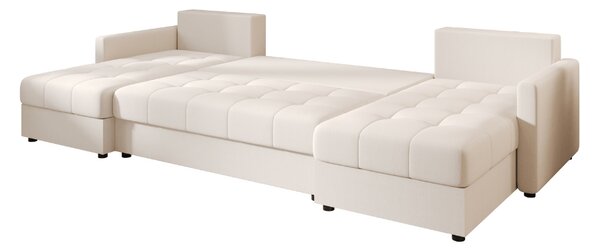 Rozkładana sofa narożna w kształcie U VENORIA 285x146 cm, kremowa + 2 poduszki GRATIS