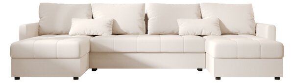 Rozkładana sofa narożna w kształcie U VENORIA 285x146 cm, kremowa + 2 poduszki GRATIS