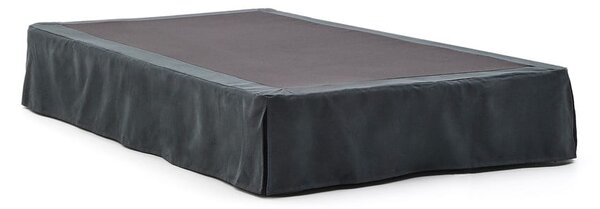 Antracytowe tapicerowane łóżko jednoosobowe 90x200 cm Jaira – Kave Home