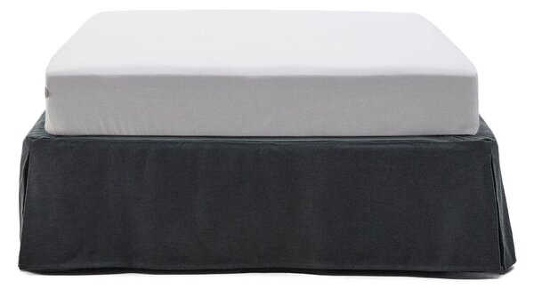 Antracytowe tapicerowane łóżko jednoosobowe 90x200 cm Jaira – Kave Home