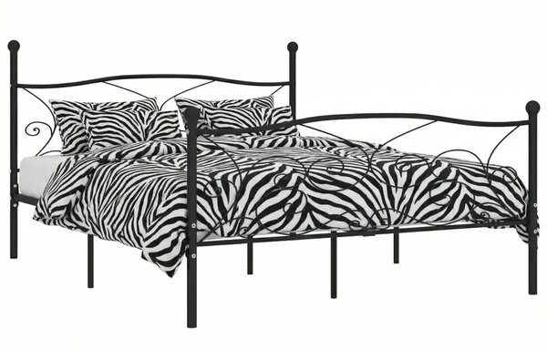 Czarne metalowe łóżko małżeńskie 180x200 cm W5-Z46
