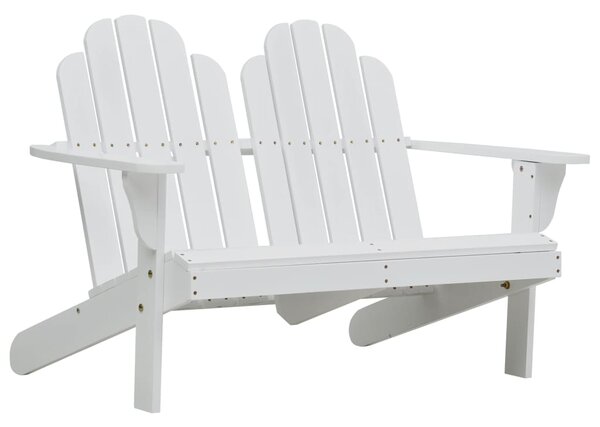 Krzesło Adirondack, podwójne, drewniane, białe