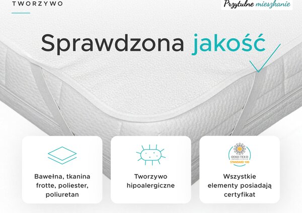 Nieprzepuszczalny ochraniacz na materac FROTTE na łóżeczko 60 x 120 cm