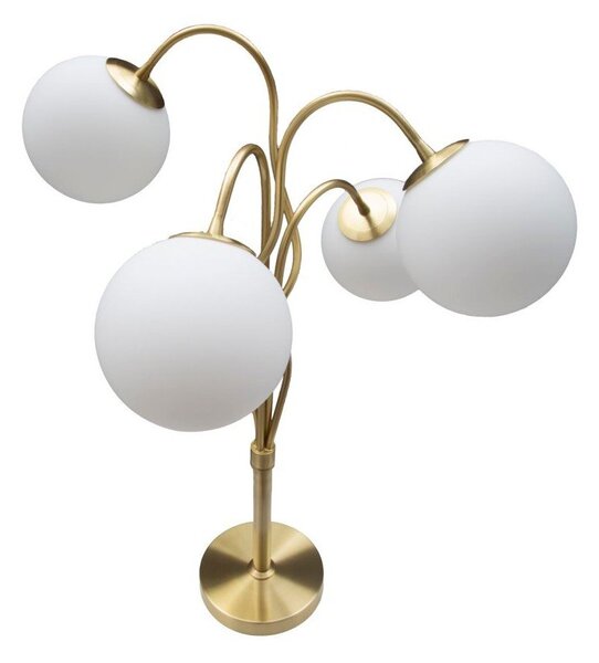 Lampa stołowa w biało-złotym kolorze ze szklanym kloszem (wysokość 74 cm) Glamy – Mauro Ferretti