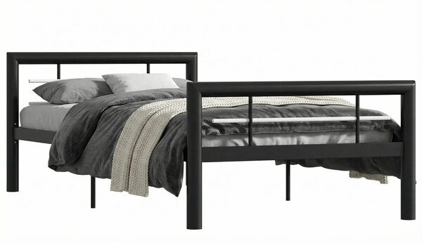 Czarne metalowe łózko w stylu loftowym 90 x 200 cm S1-T12