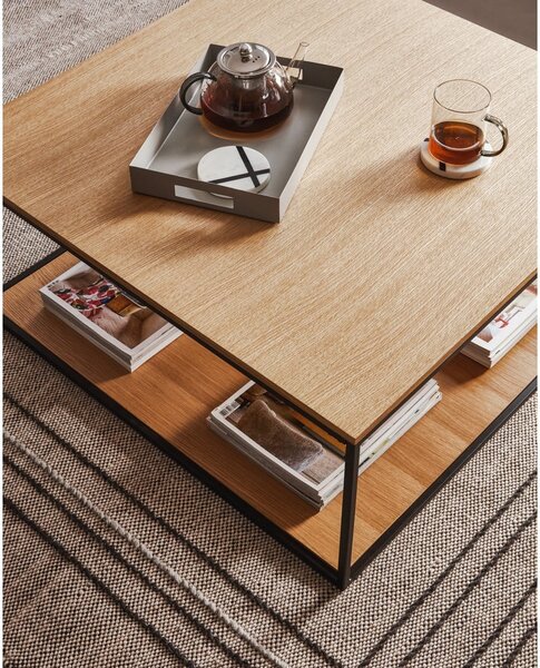 Stolik z blatem w dekorze dębu 80x80 cm Yona − Kave Home