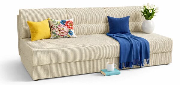 Beżowa rozgadana sofa sztruksowa P7-F80