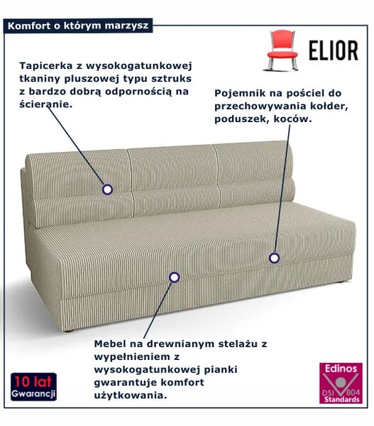 Beżowa rozgadana sofa sztruksowa P7-F80