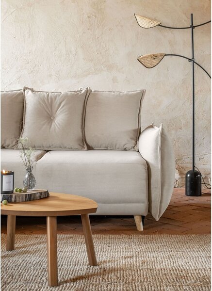 Beżowy sztruksowy rozkładany narożnik (lewostronny) Lazy Lukka – Miuform