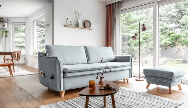 Jasnoszara rozkładana sofa 225 cm Charming Charlie – Miuform