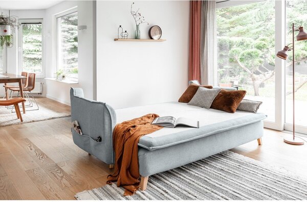Jasnoszara rozkładana sofa 225 cm Charming Charlie – Miuform