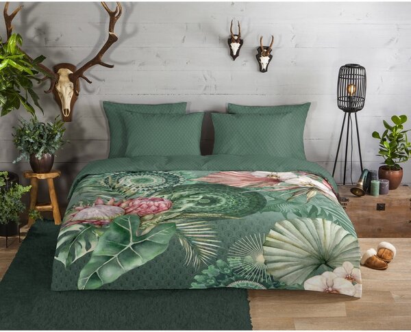 Zielona flanelowa pościel jednoosobowa 140x200 cm – HIP