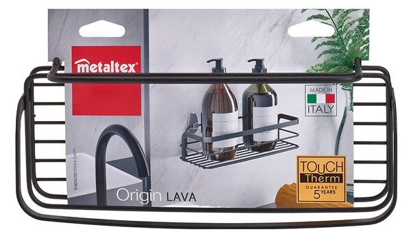 Czarna półka łazienkowa Metaltex Origin Lava