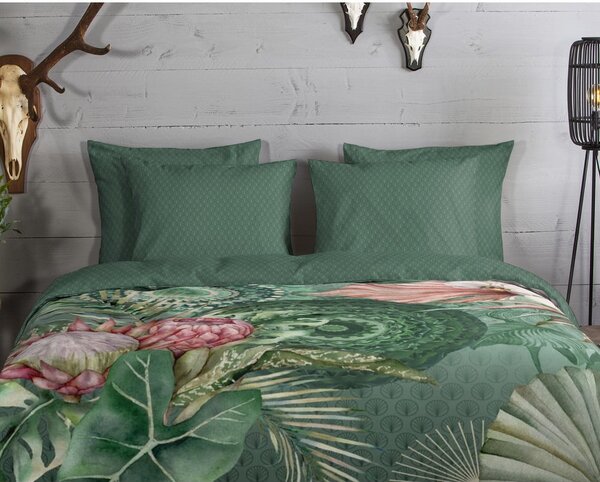Zielona flanelowa pościel jednoosobowa 140x200 cm – HIP