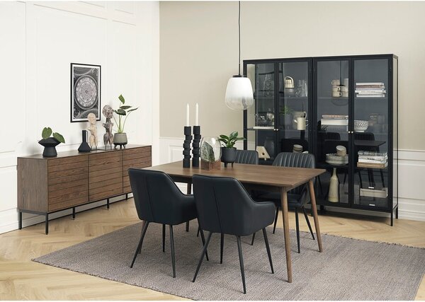 Czarna metalowa witryna 90x190 cm Carmel – Unique Furniture