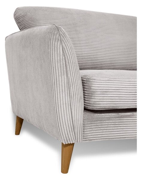 Jasnoszara sztruksowa sofa 206 cm Paris – Scandic
