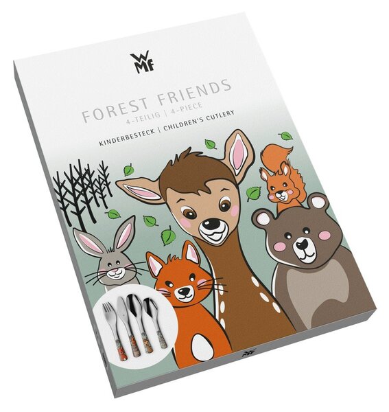 Sztućce dla dzieci ze stali nierdzewnej w kolorze srebra 4 szt. Forest Friends – WMF