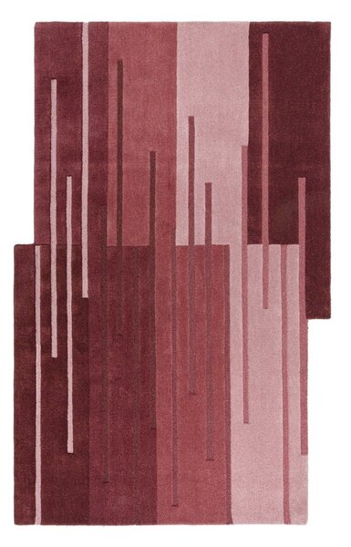 Bordowy wełniany dywan tkany ręcznie 150x240 cm Split Ombre Shaped – Flair Rugs
