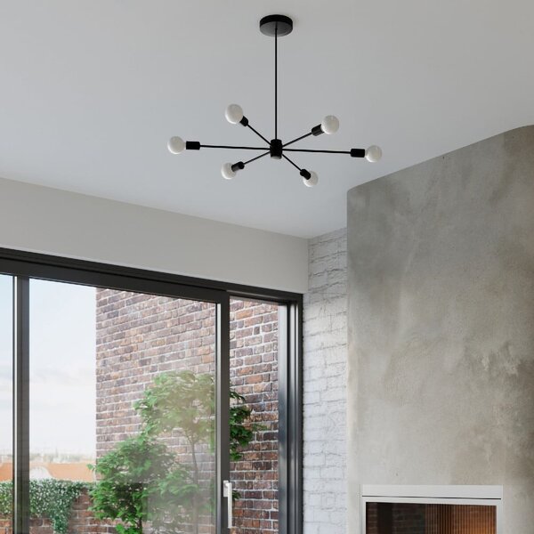 Czarna lampa sufitowa 66x66 cm Benedett – Sollux