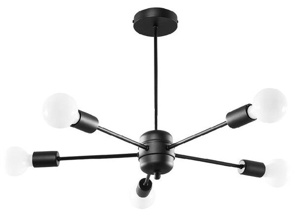Czarna lampa sufitowa 66x66 cm Benedett – Sollux