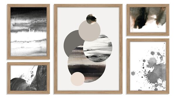 Obrazy zestaw 5 szt. 30x40 cm Planets – Malerifabrikken