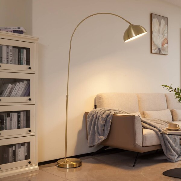 Lampa łukowa - lampa stojąca Lennart Lindby, mosiężny / złoty, salon / jadalnia, metal, nowoczesny