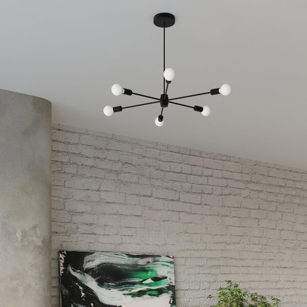Czarna lampa sufitowa 66x66 cm Benedett – Sollux