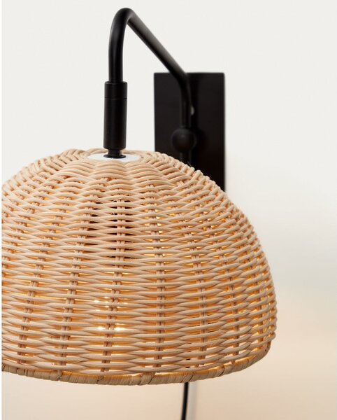 Czarno-naturalny kinkiet ø 23 cm Damila – Kave Home