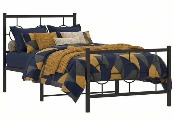 Czarne Metalowe Łóżko W Stylu Loft 100X200Cm H9-G67