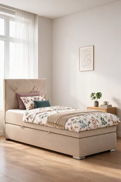 Pojedyncze łóżko boxspring 90x200 S4-C66