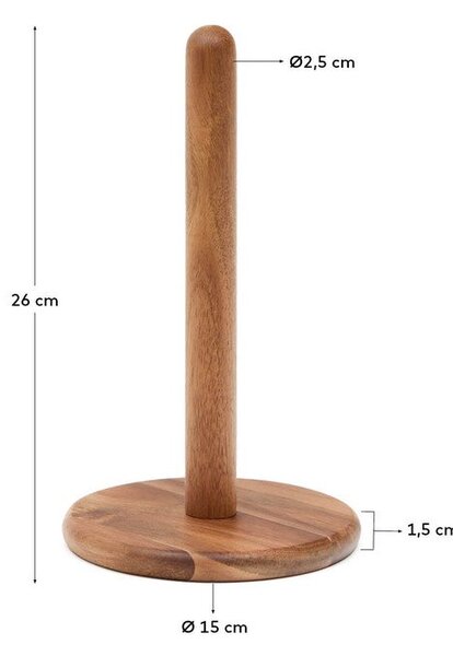Drewniany stojak na ręczniki papierowe w naturalnym kolorze ø 15 cm Nukha – Kave Home