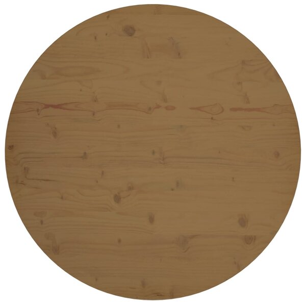 Blat stołu, brązowy, Ø90x2,5 cm, lite drewno sosnowe