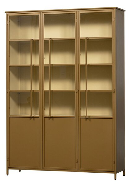 Musztardowa metalowa witryna 140x200x44 cm Exhibit – WOOOD