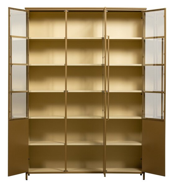 Musztardowa metalowa witryna 140x200x44 cm Exhibit – WOOOD