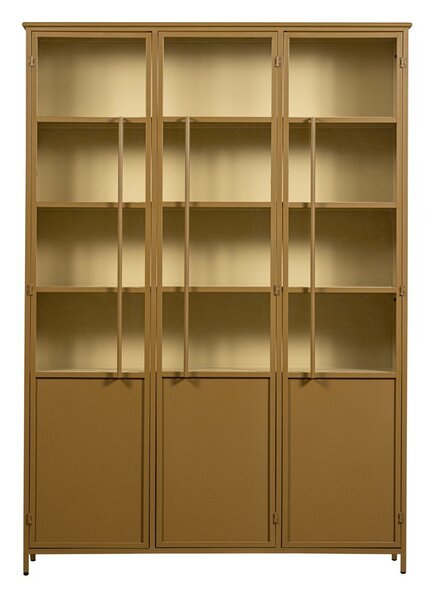 Musztardowa metalowa witryna 140x200x44 cm Exhibit – WOOOD