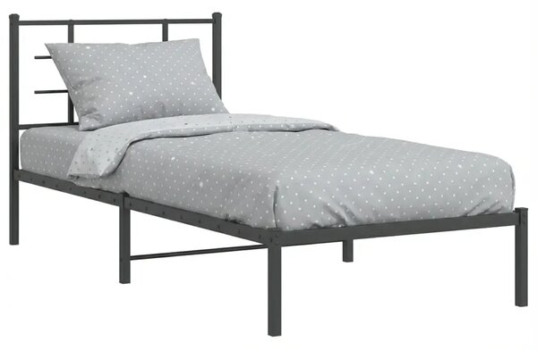 Czarne loftowe łóżko metalowe 90x200 cm F2-H71