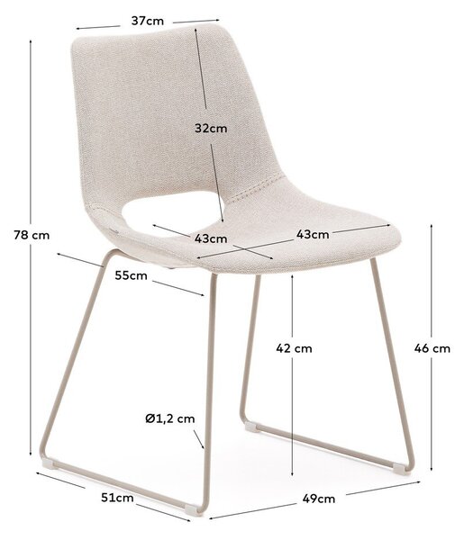 Beżowe krzesło Zahara – Kave Home