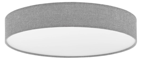 Szara lampa sufitowa LED z tekstylnym kloszem ROMAO – EGLO