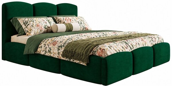 Podwójne łóżko welurowe z eleganckim zagłówkiem 180x200 F4-H09