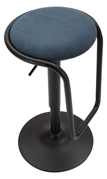 Morski/czarny tapicerowany hoker z regulowaną wysokością (wysokość siedziska 61 cm) Destiny – Mauro Ferretti