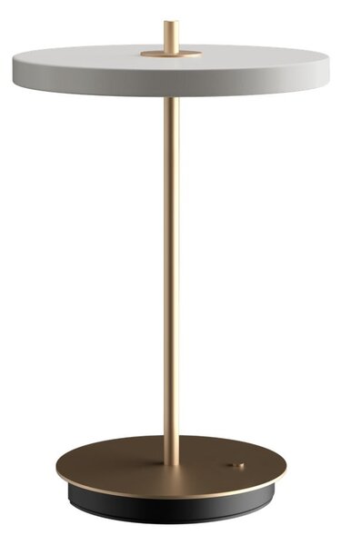 Jasnoszara lampa stołowa LED ze ściemniaczem i metalowym kloszem (wysokość 31 cm) Asteria Move – UMAGE