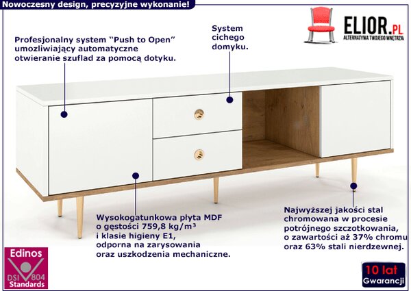 Szafka RTV na nóżkach - Biały F0-C45