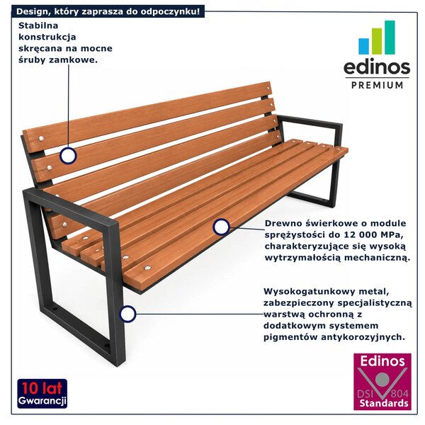 Ogrodowa ławka w kolorze orzech F6-T52