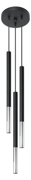 Metalowa lampa wisząca w czarno-srebrnym kolorze ø 20 cm Asarot – Sollux