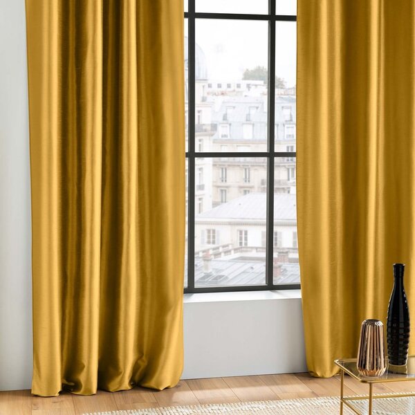 Żółta zasłona z mikrosatyny 140x240 cm Shana – douceur d'intérieur