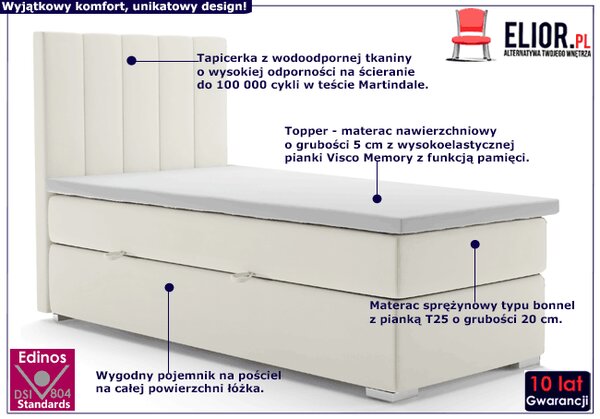 Pojedyncze łóżko boxspring 80x200 K4-N55