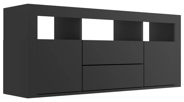 Szafka pod TV, czarna, 120x30x50 cm, płyta wiórowa