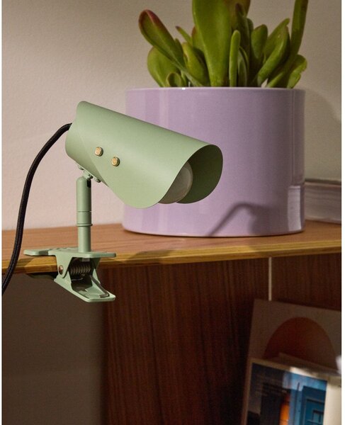 Zielona metalowa lampa stołowa z klipsem (wysokość 16 cm) Jula – Kave Home